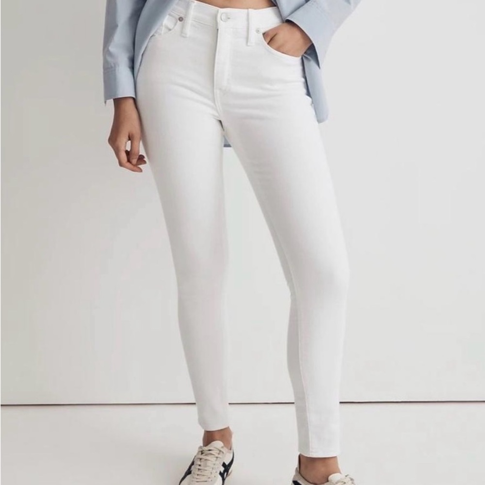 NWT Madewell White Mid-Rise Skinny Crop Jeans - Size 31
